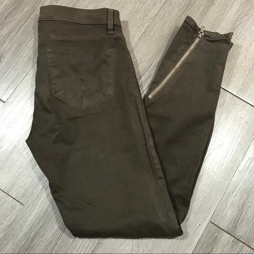 J Brand Christopher Kane Brown Engineered Skinny